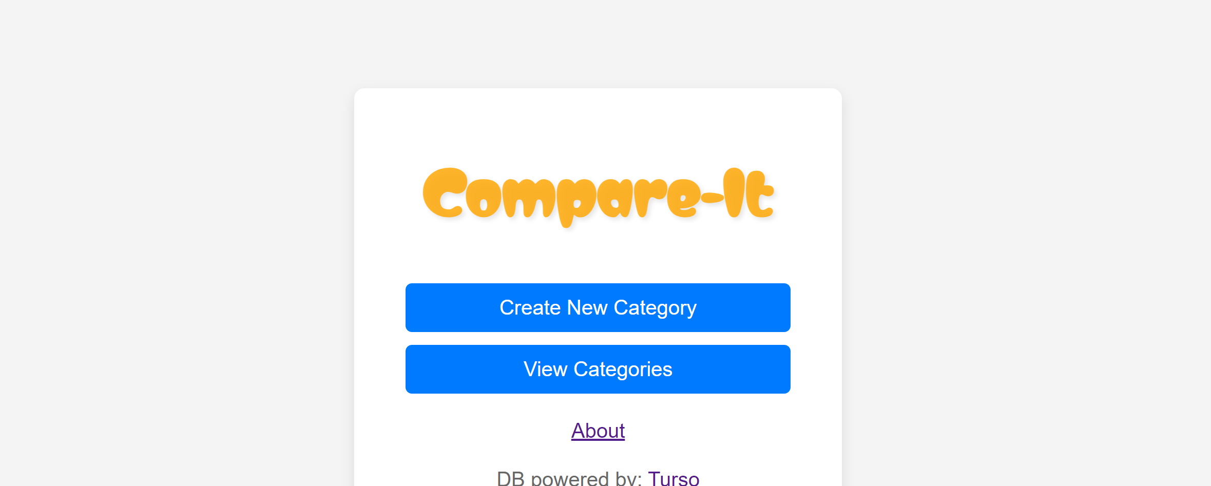 Compare-It Web Application